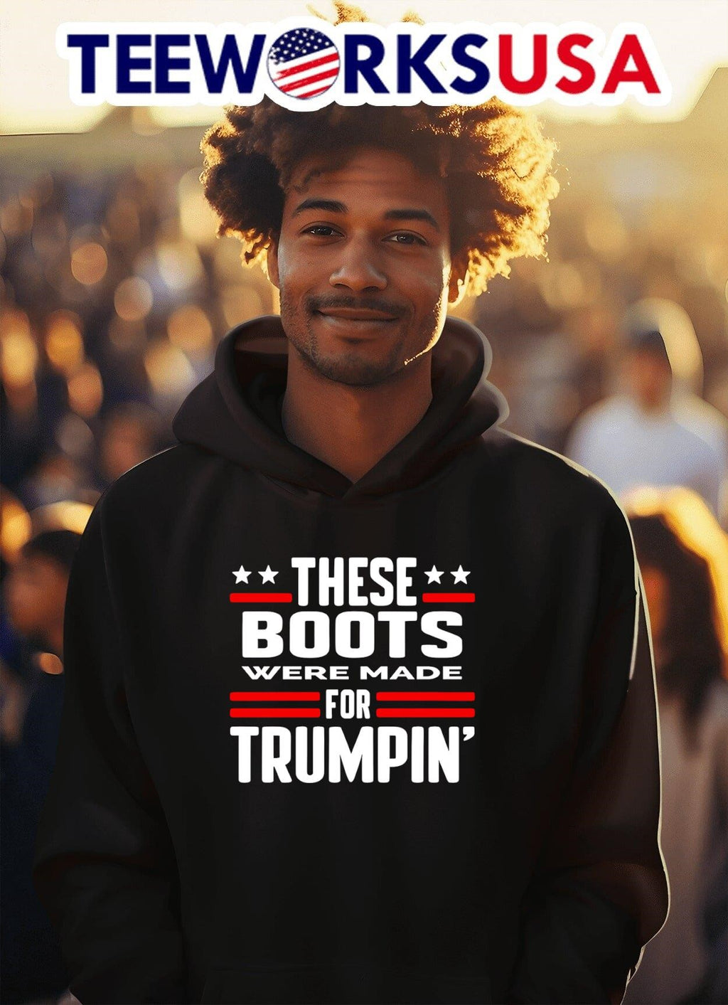 These boots were made for Trumpin' - Adult & Kids T-Shirts, Sweatshirts & Hoodies apparel design preview 2