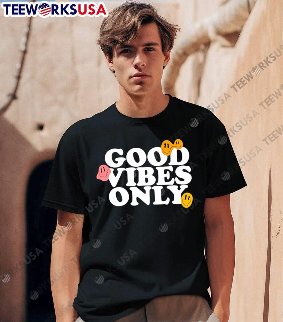 Good Vibes Only smiling face emoji - Adult & Kids T-Shirts, Sweatshirts & Hoodies apparel design preview 1