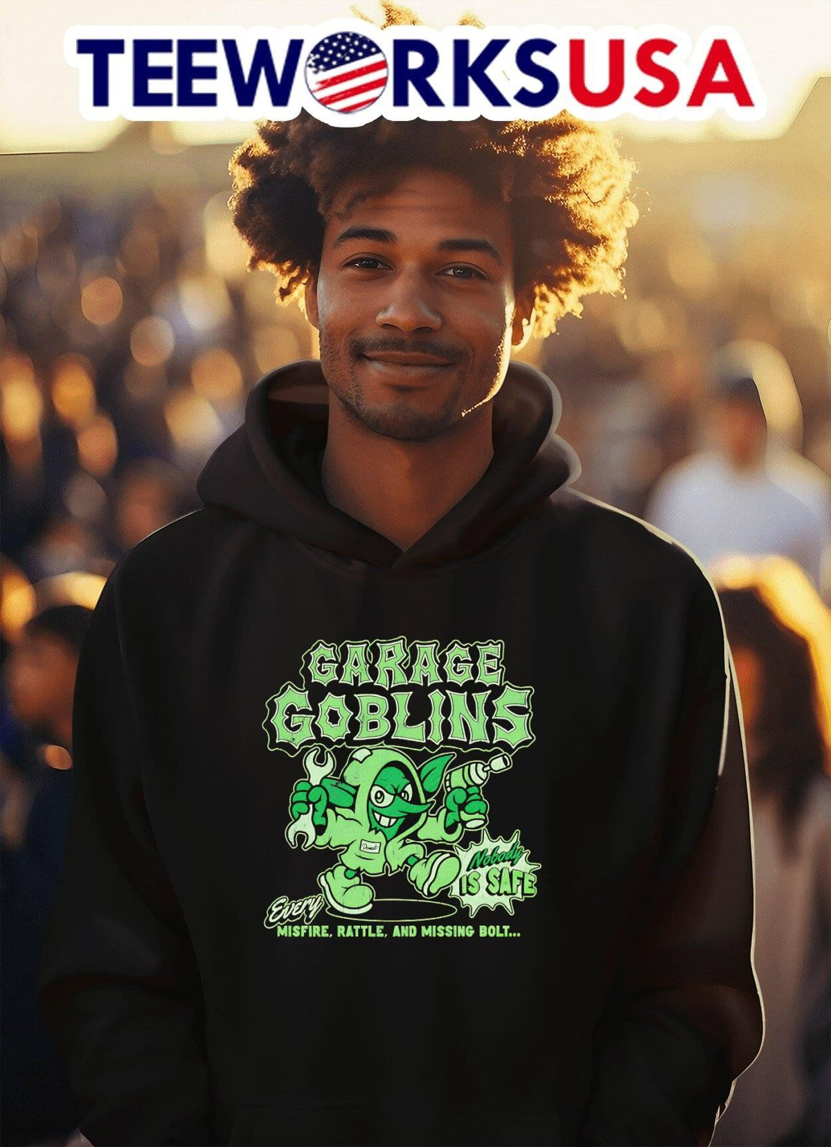 Garage Goblins nobody is safe - Adult & Kids T-Shirts, Sweatshirts & Hoodies apparel design preview 2