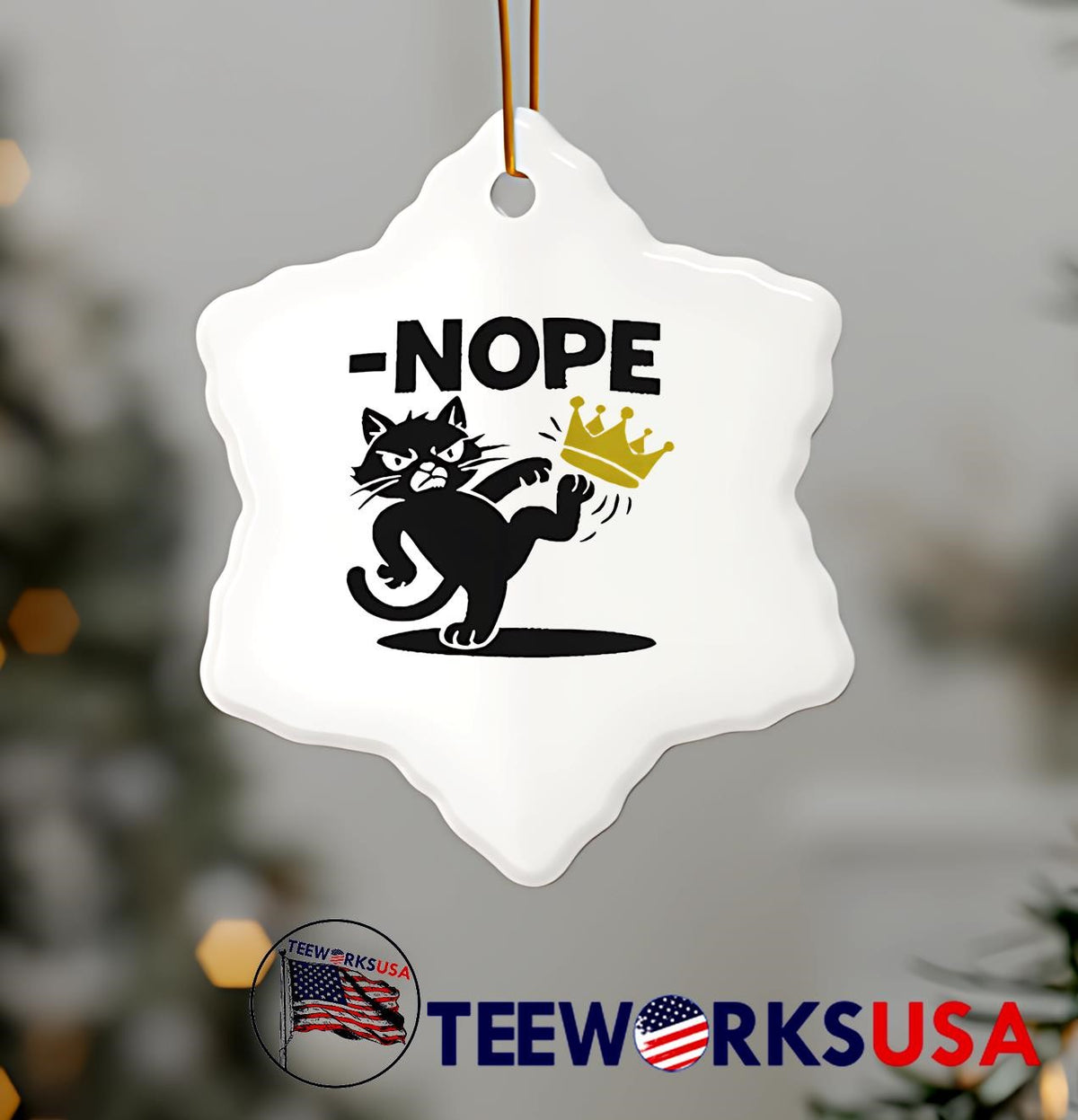 Nope Cat Kicking Crown - Adult & Kids T-Shirts, Sweatshirts & Hoodies apparel design preview 7