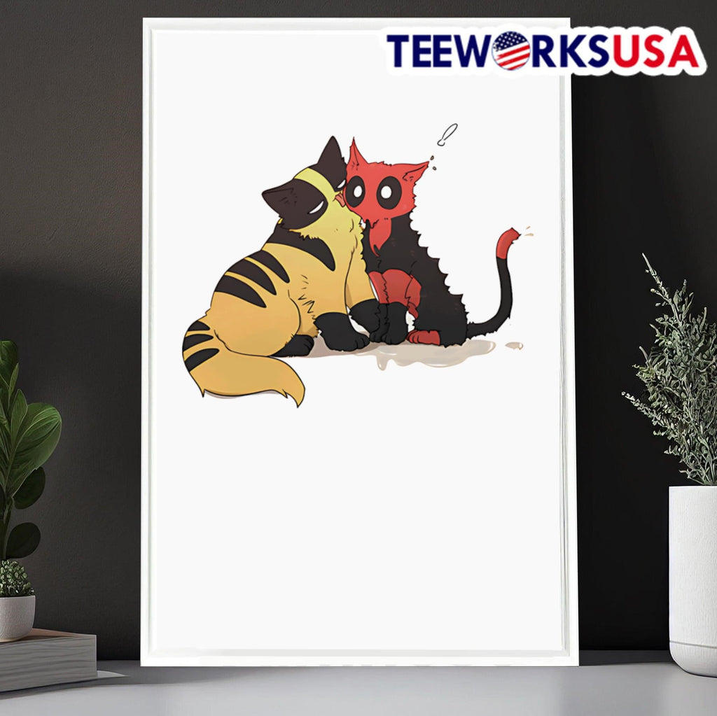 Wolverine Deadpool Cat Cuddle - Adult & Kids T-Shirts, Sweatshirts & Hoodies apparel design preview 6