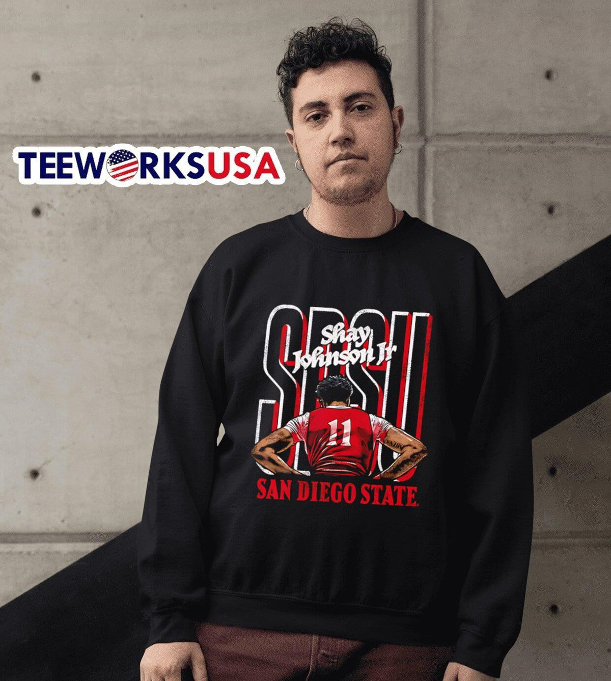 Demarshay Johnson Jr San Diego State illustrated - Adult & Kids T-Shirts, Sweatshirts & Hoodies apparel design preview 6