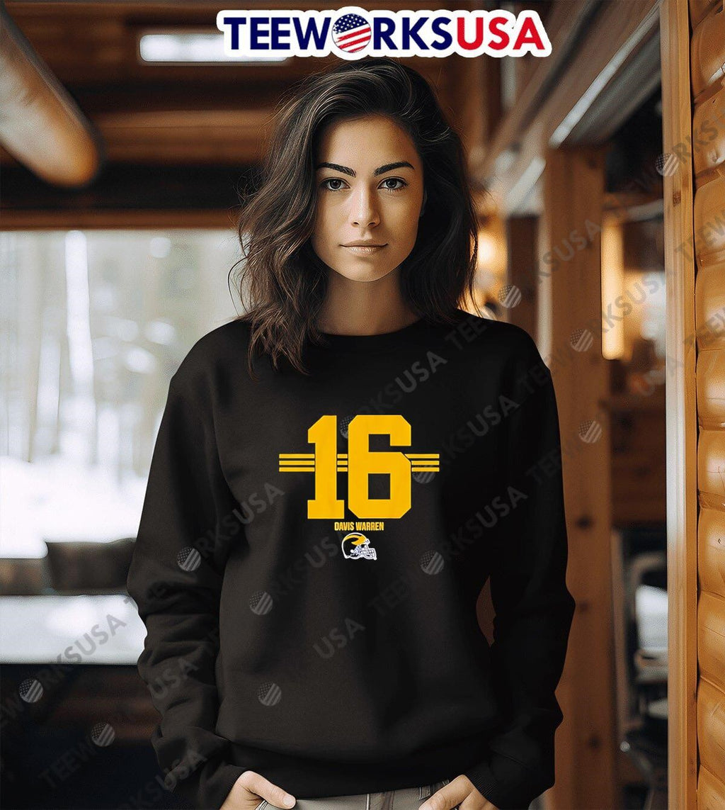 Michigan Football Davis Warren 16 Stripe - Adult & Kids T-Shirts, Sweatshirts & Hoodies apparel design preview 3