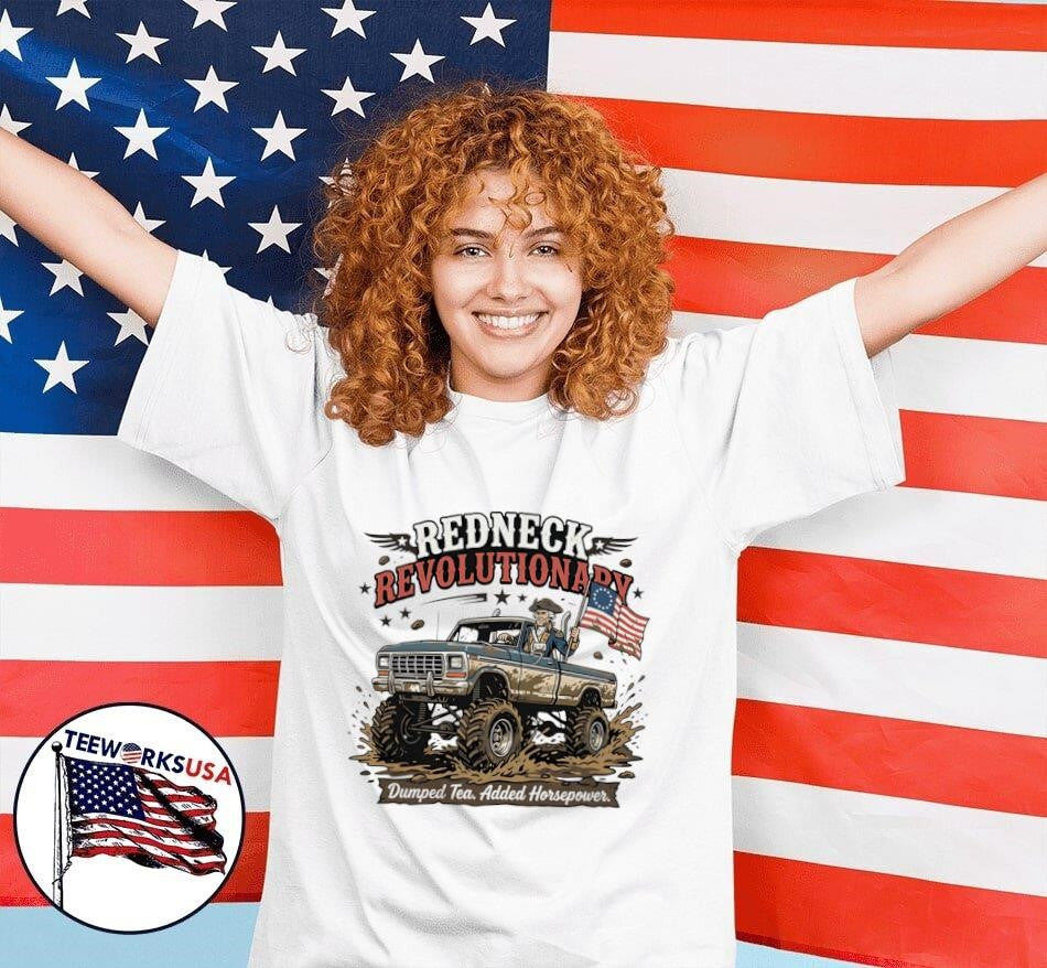 Redneck Revolutionary Dumped Tea Added Horsepower - Adult & Kids T-Shirts, Sweatshirts & Hoodies apparel design preview 7