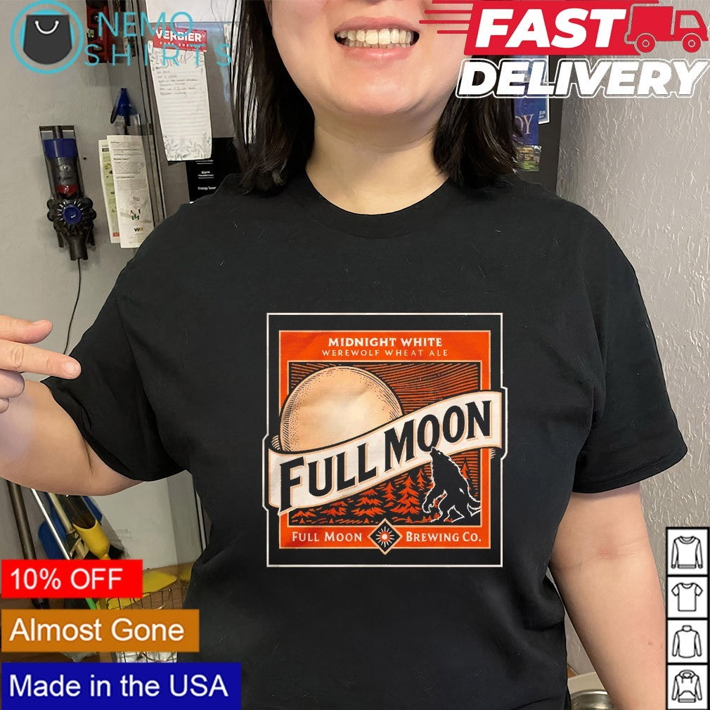 Midnight white full moon brewing company halloween - Adult & Kids T-Shirts, Sweatshirts & Hoodies apparel design preview 3