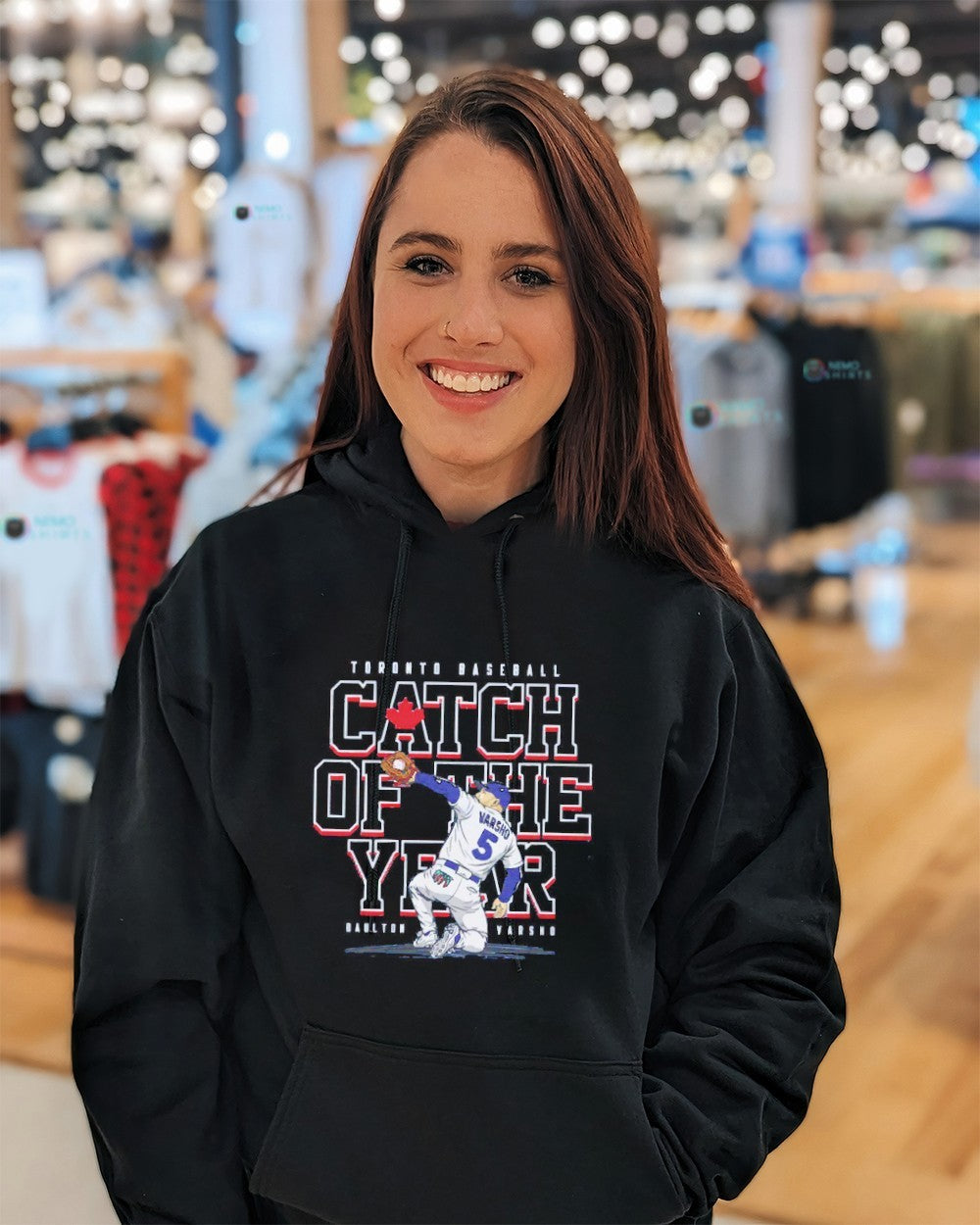 Daulton Varsho Toronto Blue Jays baseball catch of - Adult & Kids T-Shirts, Sweatshirts & Hoodies apparel design preview 5