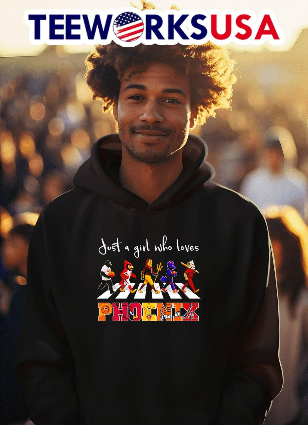 Just a girl who loves Phoenix sports mascot - Adult & Kids T-Shirts, Sweatshirts & Hoodies apparel design preview 2