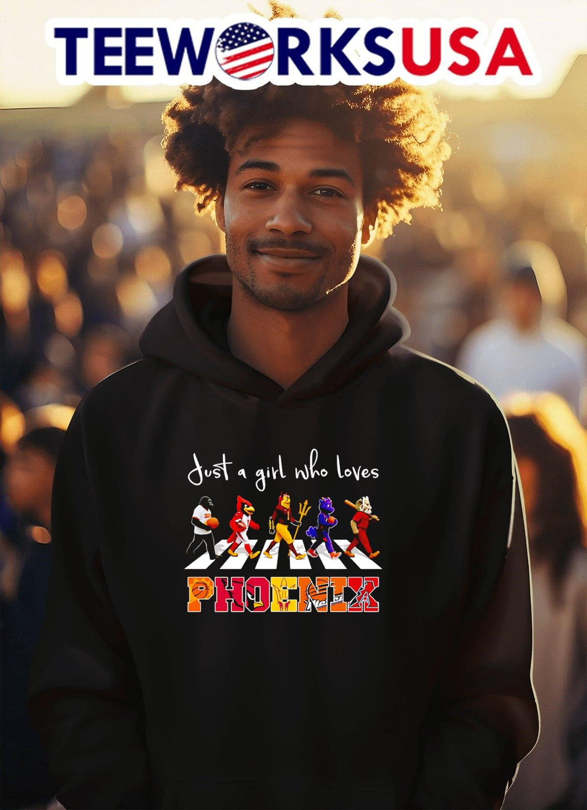 Just a girl who loves Phoenix sports mascot - Adult & Kids T-Shirts, Sweatshirts & Hoodies apparel design preview 2