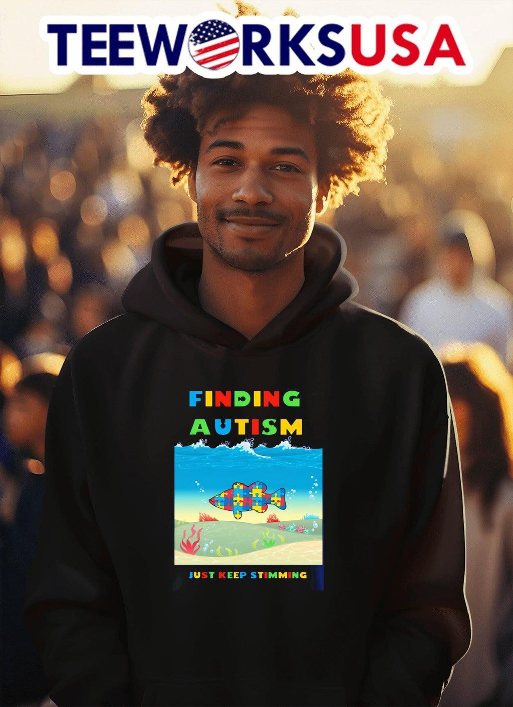 Finding Autism Keep on Stimming - Adult & Kids T-Shirts, Sweatshirts & Hoodies apparel design preview 2
