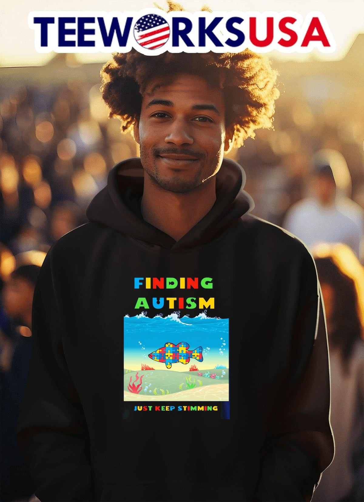 Finding Autism Keep on Stimming - Adult & Kids T-Shirts, Sweatshirts & Hoodies apparel design preview 2