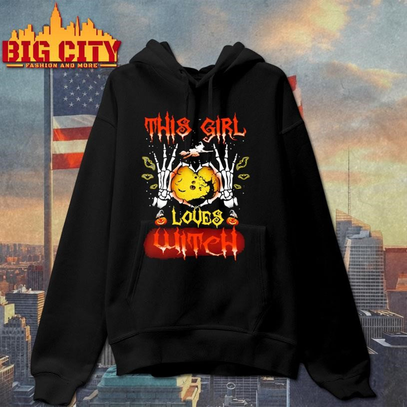 This Girl Loves Witch Halloween - Adult & Kids T-Shirts, Sweatshirts & Hoodies apparel design preview 2