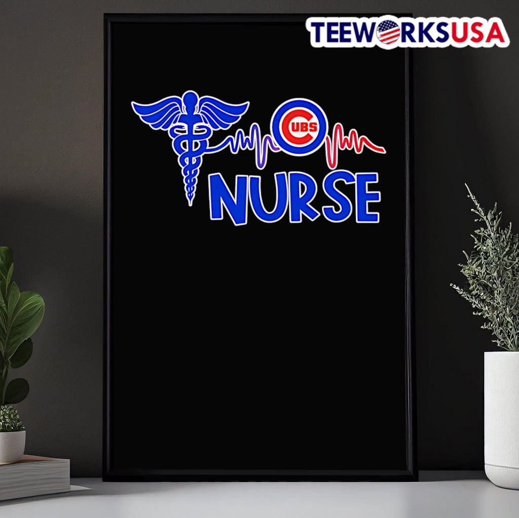 Heartbeat nurse Chicago Cubs - Adult & Kids T-Shirts, Sweatshirts & Hoodies apparel design preview 5