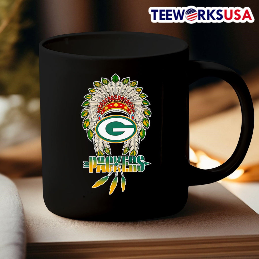 Native Chief headdress Green Bay Packers - Adult & Kids T-Shirts, Sweatshirts & Hoodies apparel design preview 3
