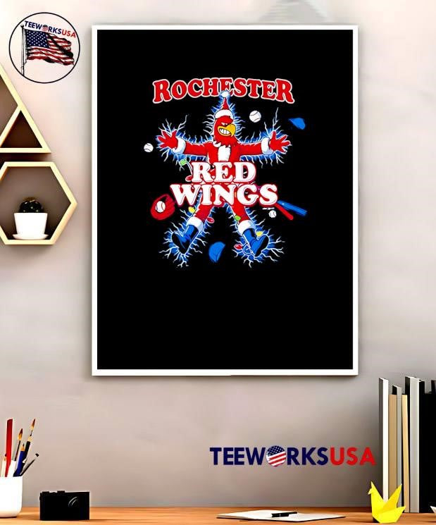 Holiday Baseball Mascot Rochester Red Wings - Adult & Kids T-Shirts, Sweatshirts & Hoodies apparel design preview 5