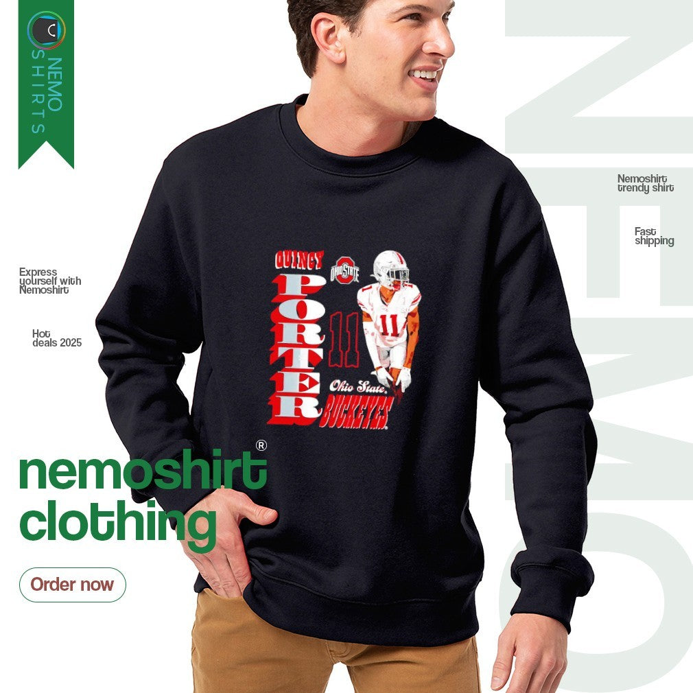Quincy Porter Ohio State Buckeyes football player - Adult & Kids T-Shirts, Sweatshirts & Hoodies apparel design preview 4