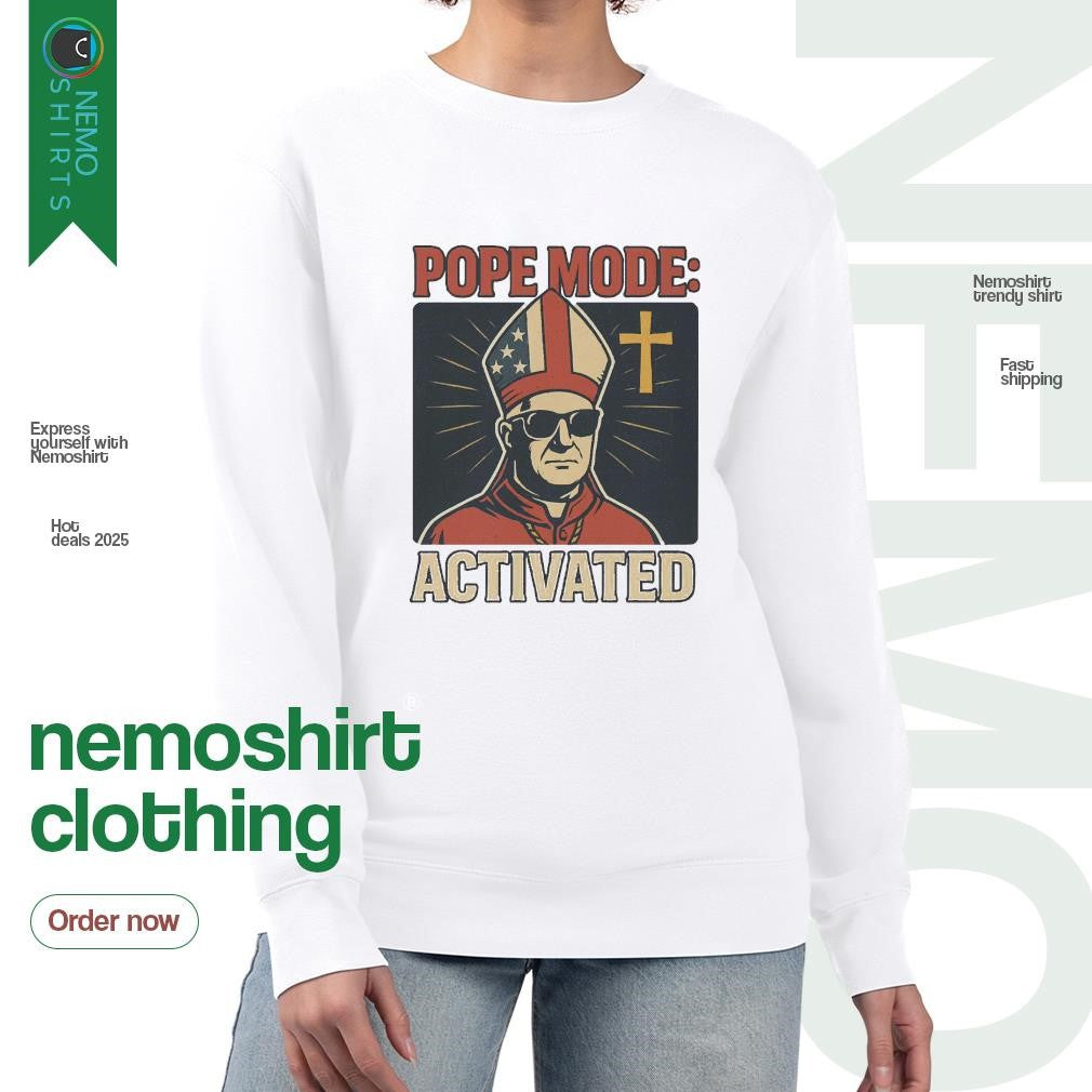 Pope mode activated Leo XIV - Adult & Kids T-Shirts, Sweatshirts & Hoodies apparel design preview 4