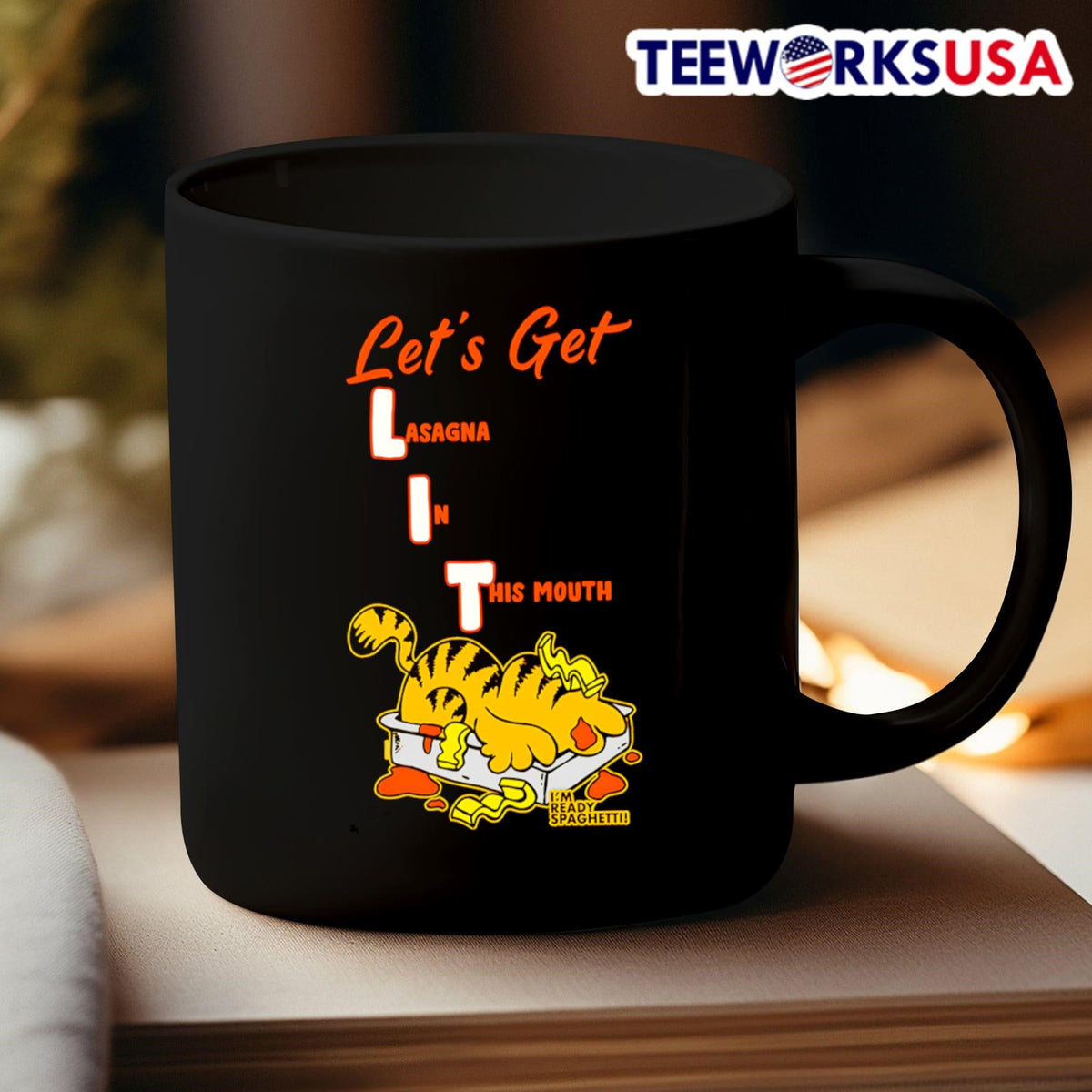 Let's Get Lit Lasagna in the mouth - Adult & Kids T-Shirts, Sweatshirts & Hoodies apparel design preview 3