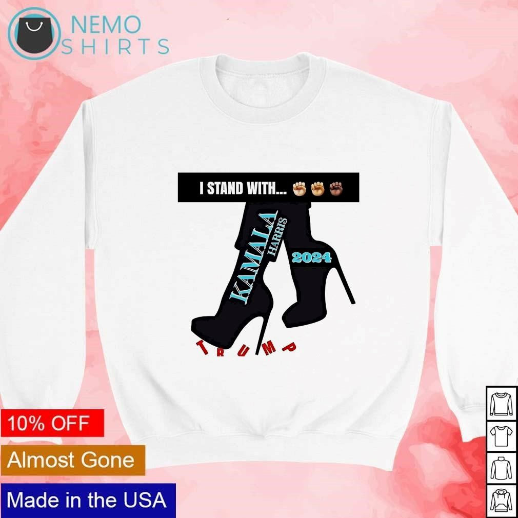 Kamala Harris heels beat Trump I stand with blue - Adult & Kids T-Shirts, Sweatshirts & Hoodies apparel design preview 4