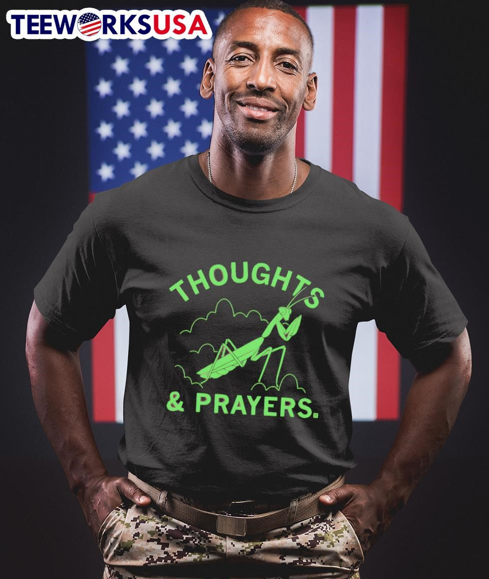 Thoughts and prayers mantis - Adult & Kids T-Shirts, Sweatshirts & Hoodies apparel design preview 1