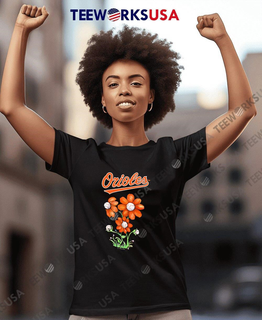 Baltimore Orioles flower - Adult & Kids T-Shirts, Sweatshirts & Hoodies apparel design preview 4