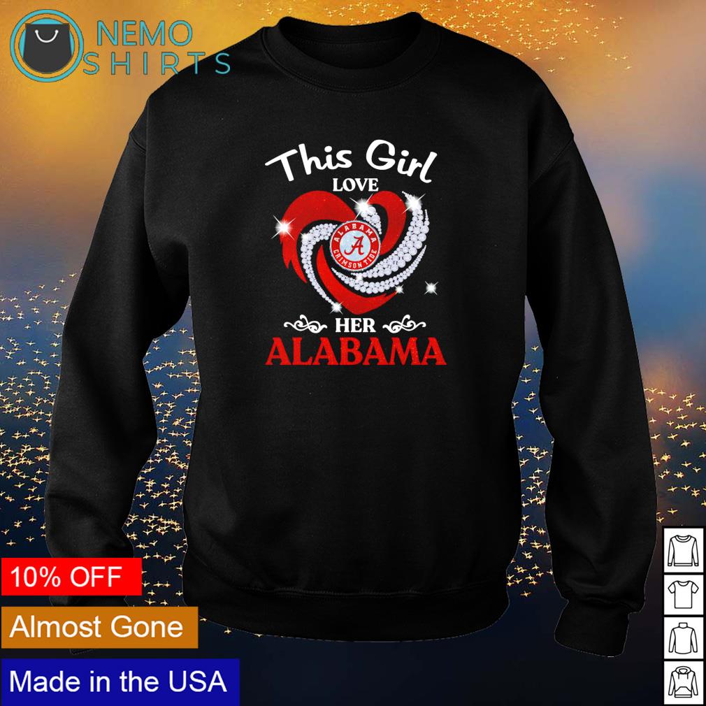 This girl love her Alabama diamond heart - Adult & Kids T-Shirts, Sweatshirts & Hoodies apparel design preview 4