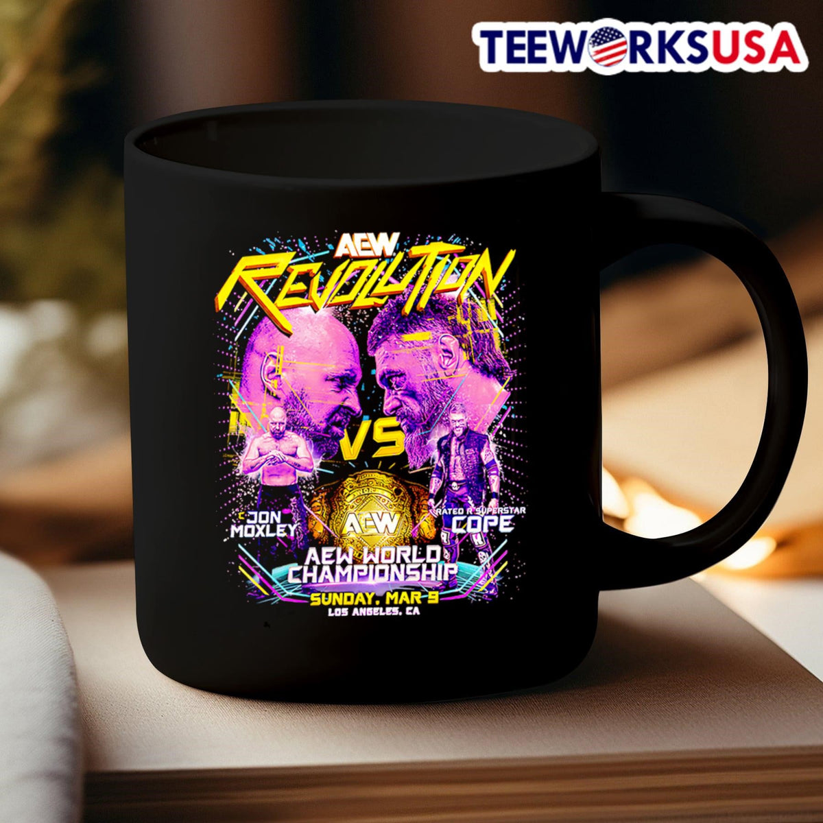 AEW Revolution 2025 Matchup Jon Moxley vs Cope - Adult & Kids T-Shirts, Sweatshirts & Hoodies apparel design preview 3