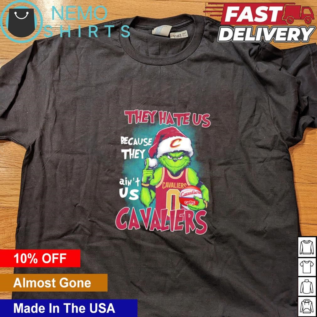 Cleveland Cavaliers Grinch they hate us because ain't - Adult & Kids T-Shirts, Sweatshirts & Hoodies apparel design preview 4