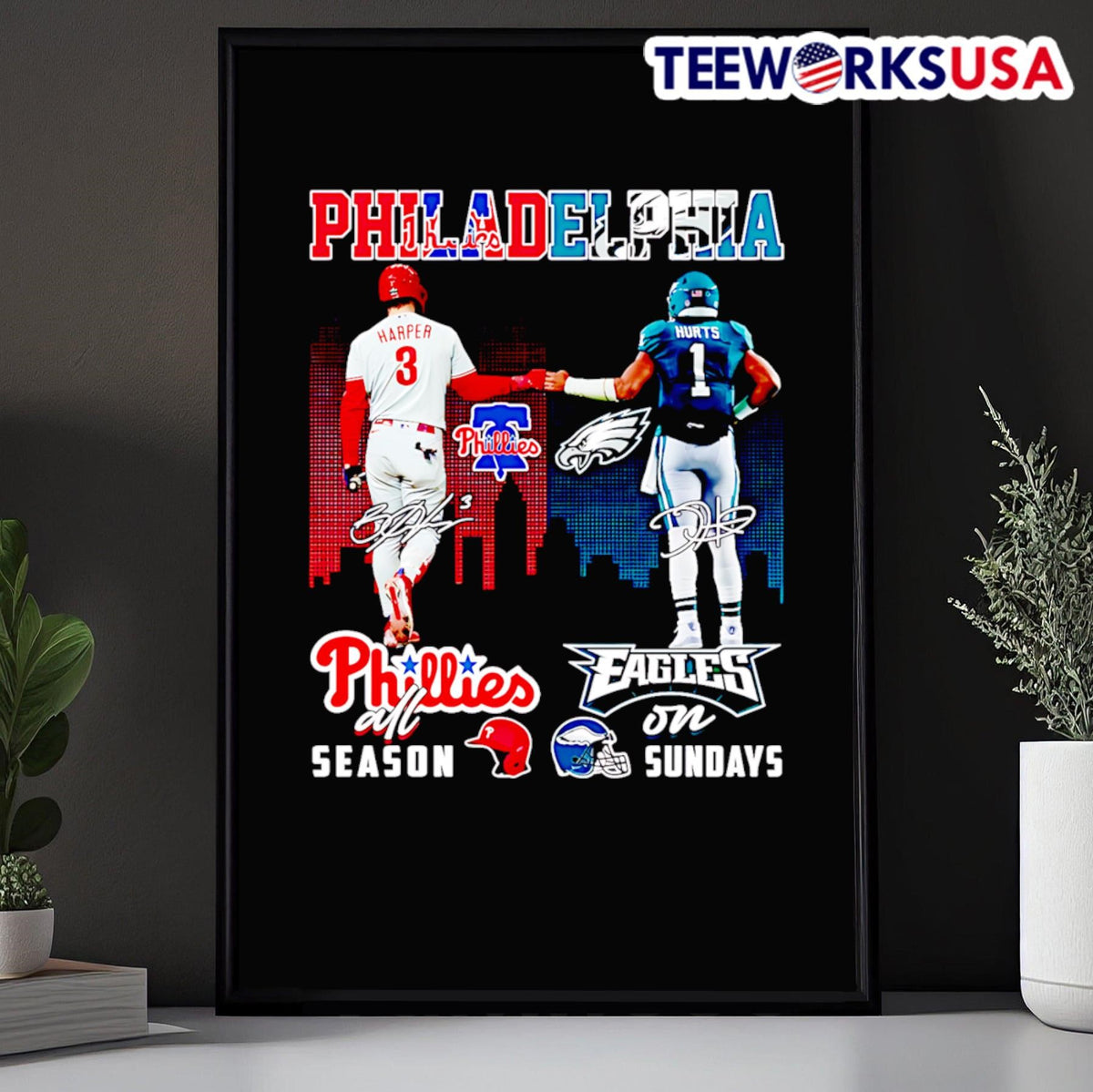 Harper and Hurts Philadelphia Phillies all season - Adult & Kids T-Shirts, Sweatshirts & Hoodies apparel design preview 5