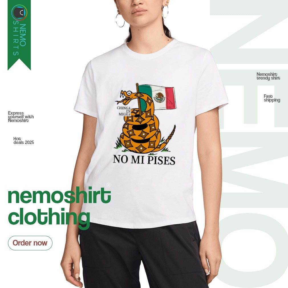 Chinga la migra no mi pises snake coil up Mexico flag - Adult & Kids T-Shirts, Sweatshirts & Hoodies apparel design preview 3