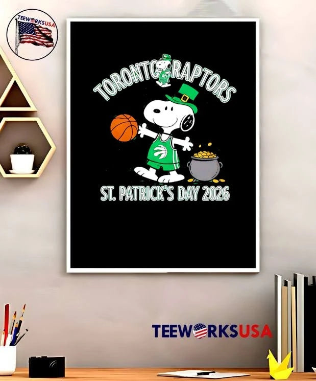 Toronto Raptors x Snoopy St Patrick's day 2026 - Adult & Kids T-Shirts, Sweatshirts & Hoodies apparel design preview 5