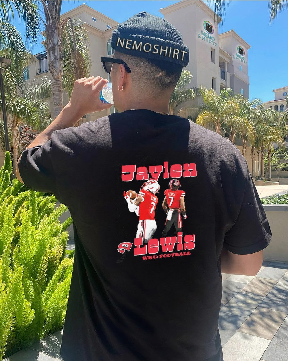 Jaylen Lewis 90s portrait WKU football - Adult & Kids T-Shirts, Sweatshirts & Hoodies apparel design preview 4