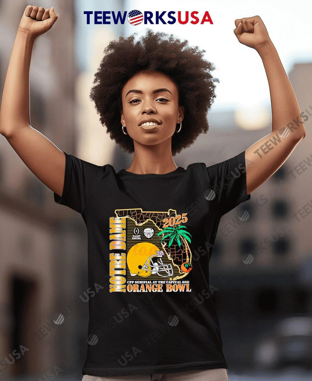 Notre Dame Fighting Irish Orange Bowl 2025 helmet - Adult & Kids T-Shirts, Sweatshirts & Hoodies apparel design preview 7