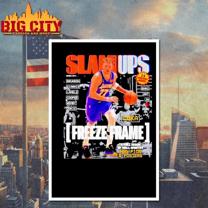 SLAMUPs Luka Doncic LA Lakers Magazine - Adult & Kids T-Shirts, Sweatshirts & Hoodies apparel design preview 4