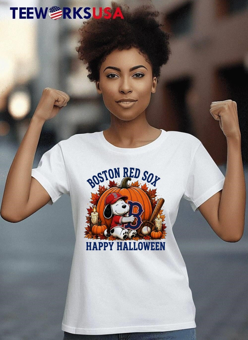 Boston Red Sox Snoopy Hugging Letter B Halloween - Adult & Kids T-Shirts, Sweatshirts & Hoodies apparel design preview 6