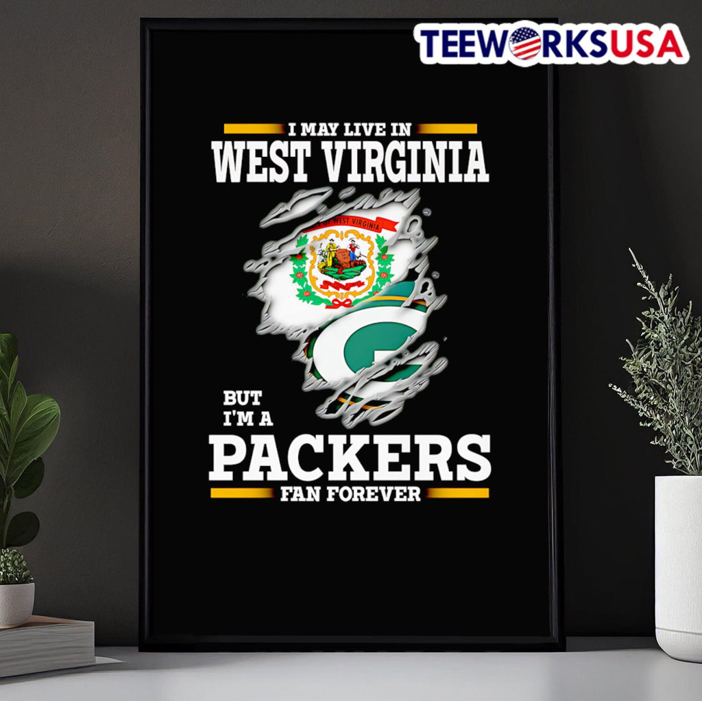 I may live in West Virginia but I'm a Green Bay - Adult & Kids T-Shirts, Sweatshirts & Hoodies apparel design preview 5