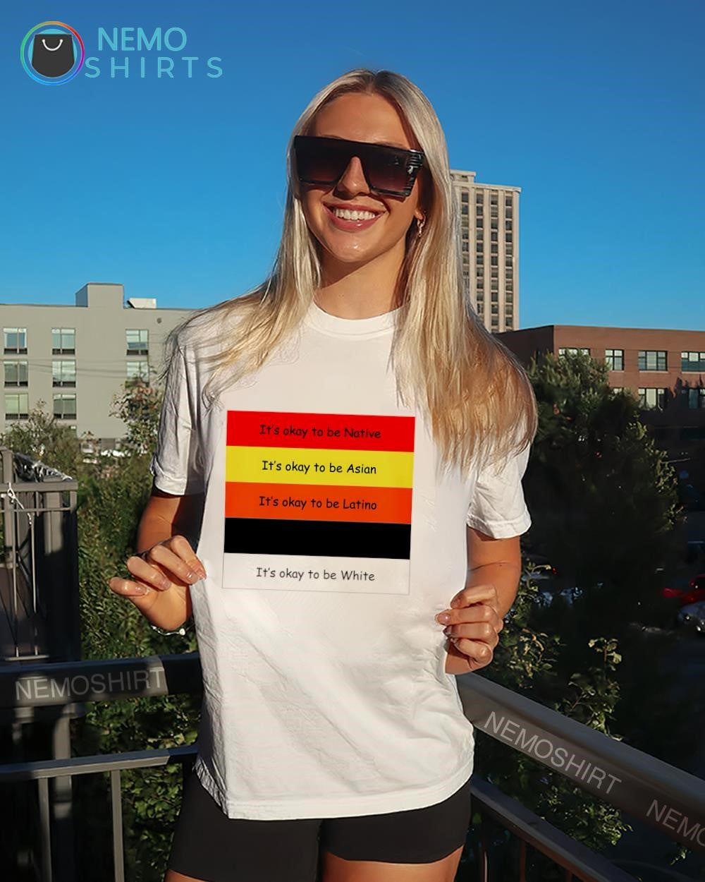 It's okay to be Native Asian Latino White - Adult & Kids T-Shirts, Sweatshirts & Hoodies apparel design preview 4