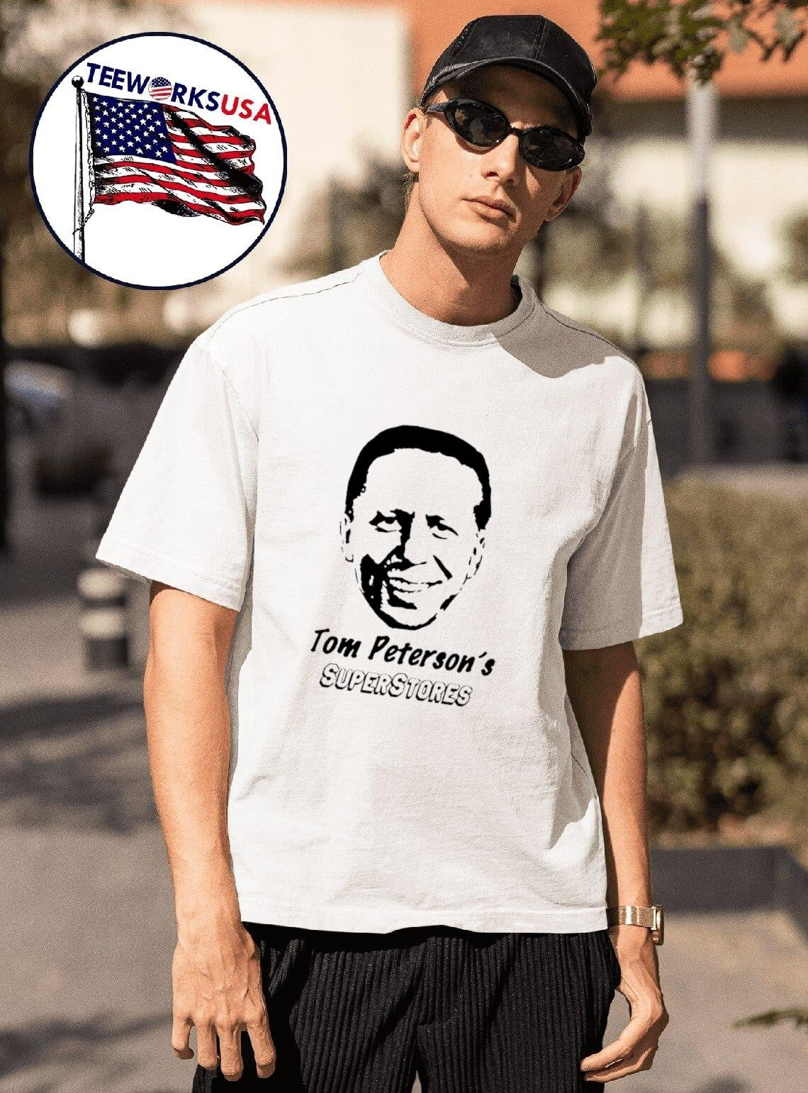 Tom Peterson's Superstores portrait - Adult & Kids T-Shirts, Sweatshirts & Hoodies apparel design preview 1