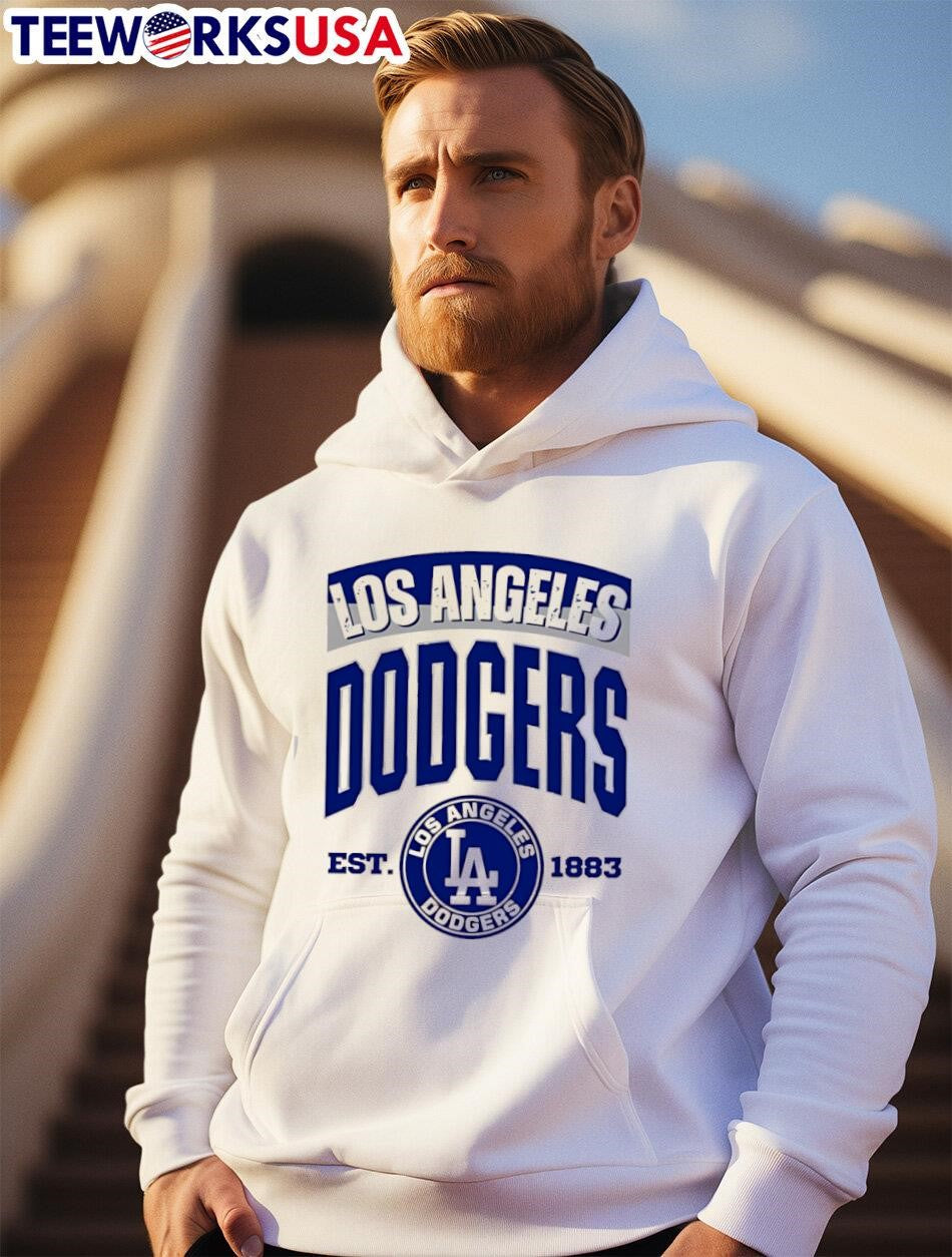 Los Angeles Dodgers Circle Logo Vintage Est 1883 - Adult & Kids T-Shirts, Sweatshirts & Hoodies apparel design preview 2