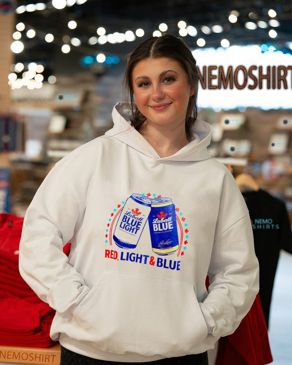 Red light blue Labatt beer - Adult & Kids T-Shirts, Sweatshirts & Hoodies apparel design preview 3