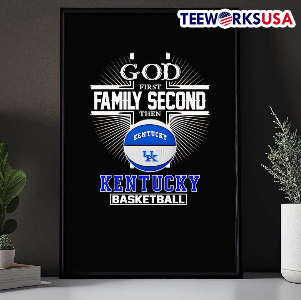 Cross God first family second then Kentucky - Adult & Kids T-Shirts, Sweatshirts & Hoodies apparel design preview 5