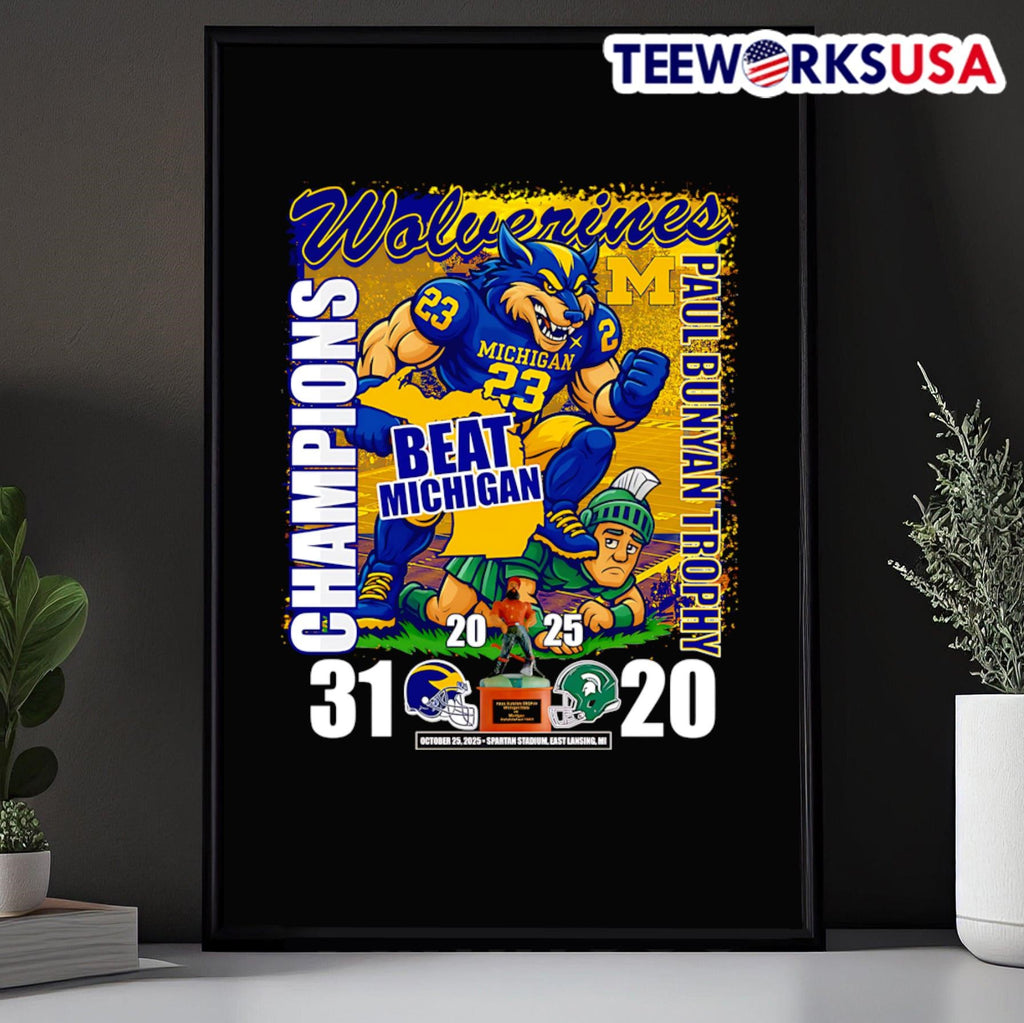 Wolverines Beat Michigan Paul Bunyan Trophy Champions - Adult & Kids T-Shirts, Sweatshirts & Hoodies apparel design preview 5