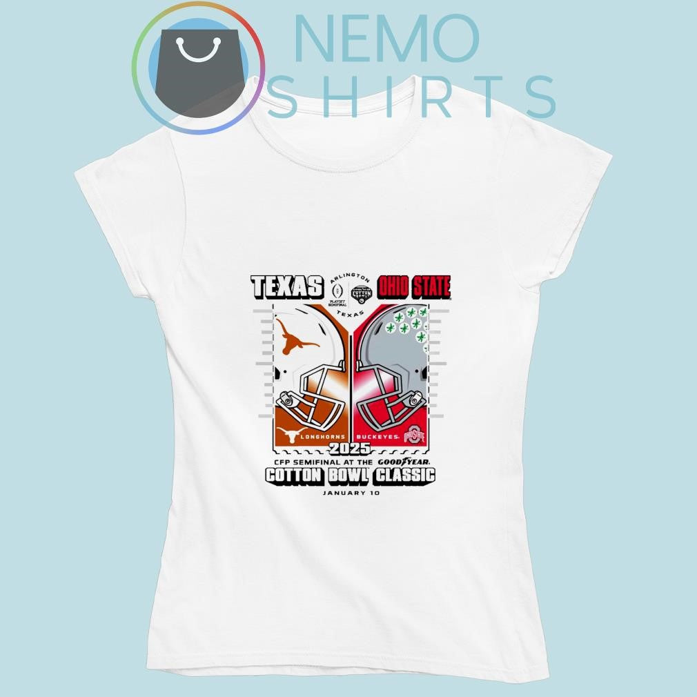 Texas vs Ohio State 2025 Cotton bowl classic helmet - Adult & Kids T-Shirts, Sweatshirts & Hoodies apparel design preview 5