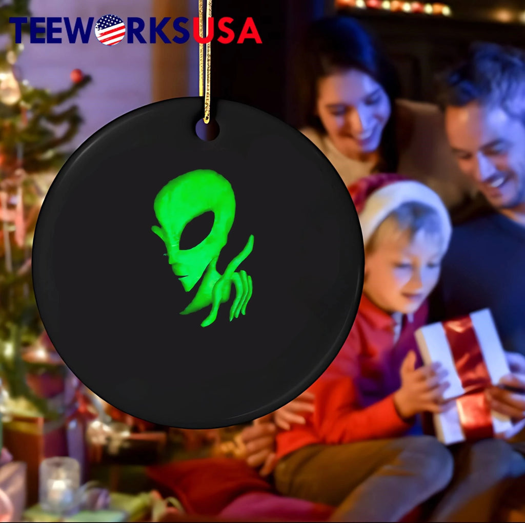 Glowing Neon Green Extraterrestrial Alien Head Hand - Adult & Kids T-Shirts, Sweatshirts & Hoodies apparel design preview 4