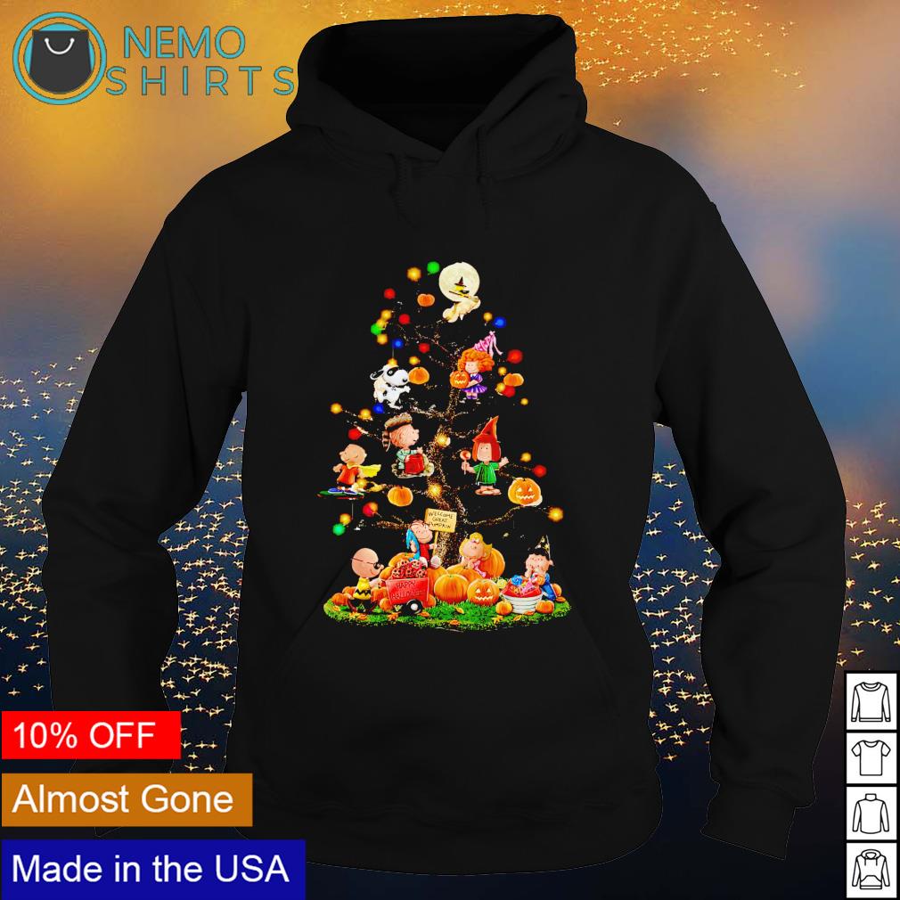 Peanuts characters Halloween tree welcome great - Adult & Kids T-Shirts, Sweatshirts & Hoodies apparel design preview 2