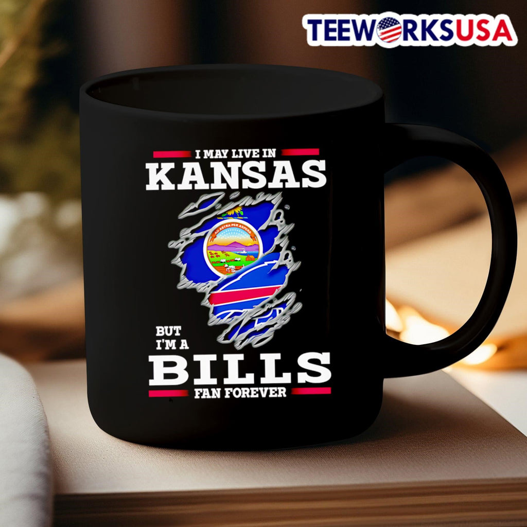 I may live in Kansas but I'm a Buffalo Bills fan - Adult & Kids T-Shirts, Sweatshirts & Hoodies apparel design preview 3