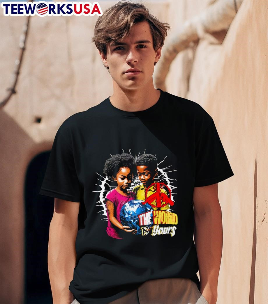 The world is yours retro - Adult & Kids T-Shirts, Sweatshirts & Hoodies apparel design preview 1