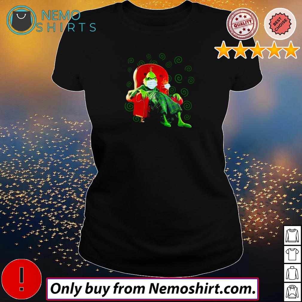 Grinch and Dog sitting in a chair Covid 19 - Adult & Kids T-Shirts, Sweatshirts & Hoodies apparel design preview 2