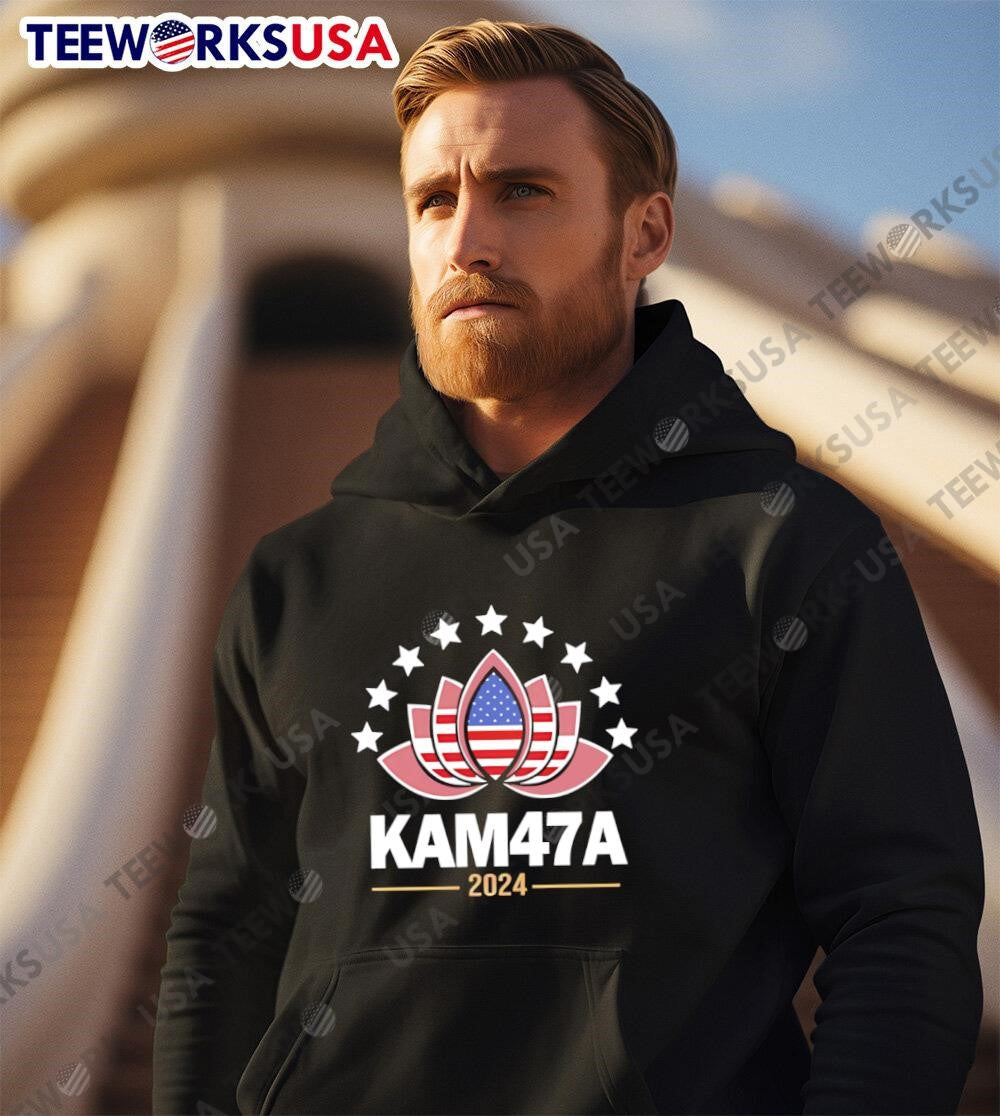 Kamala Harris Lotus Flower Kam47a 47 For President - Adult & Kids T-Shirts, Sweatshirts & Hoodies apparel design preview 2