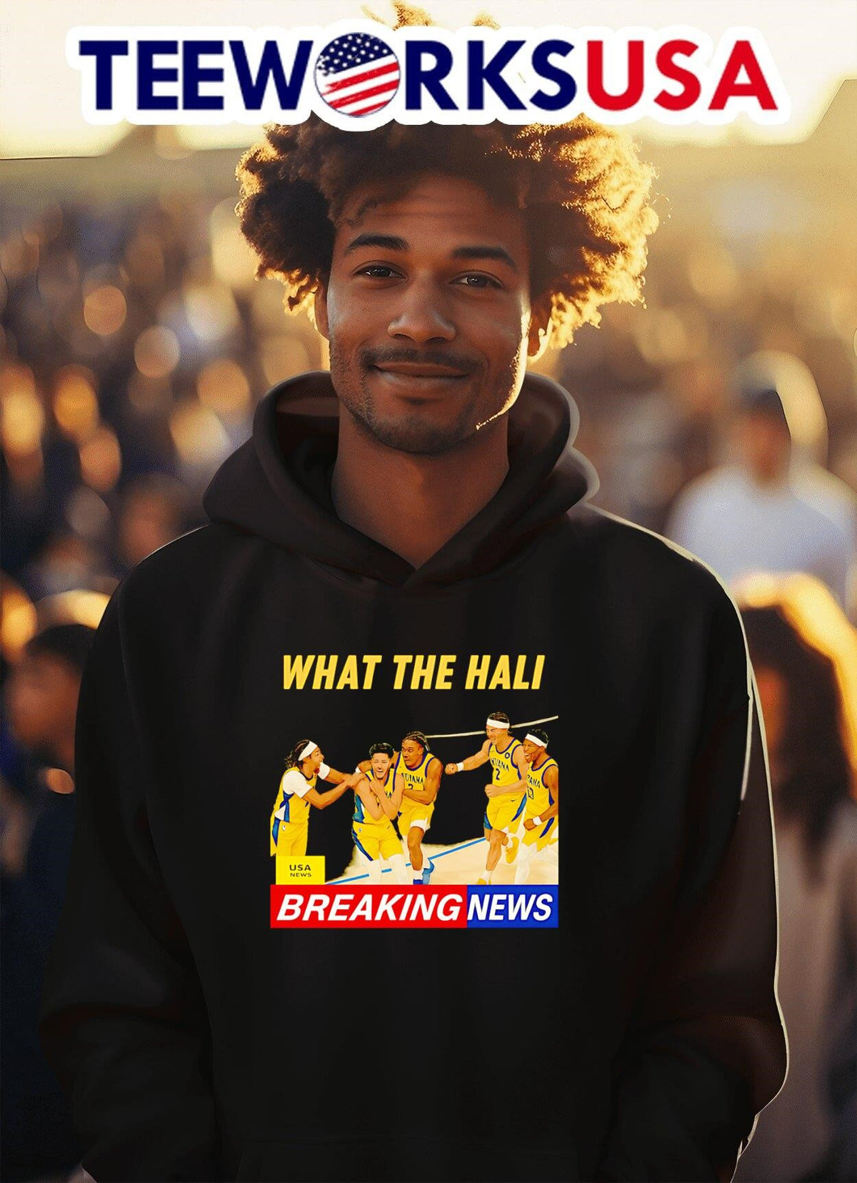 What the Hali Breaking News Indiana Pacers - Adult & Kids T-Shirts, Sweatshirts & Hoodies apparel design preview 2