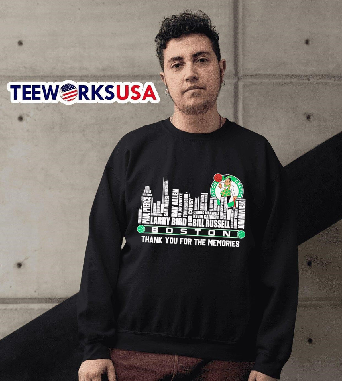 Skyline Boston Celtics thank you for the memories - Adult & Kids T-Shirts, Sweatshirts & Hoodies apparel design preview 6